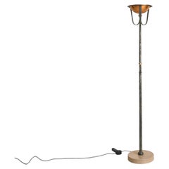 Vintage Italian Copper + Marble Prototype Floor Lamp by Banci Firenze