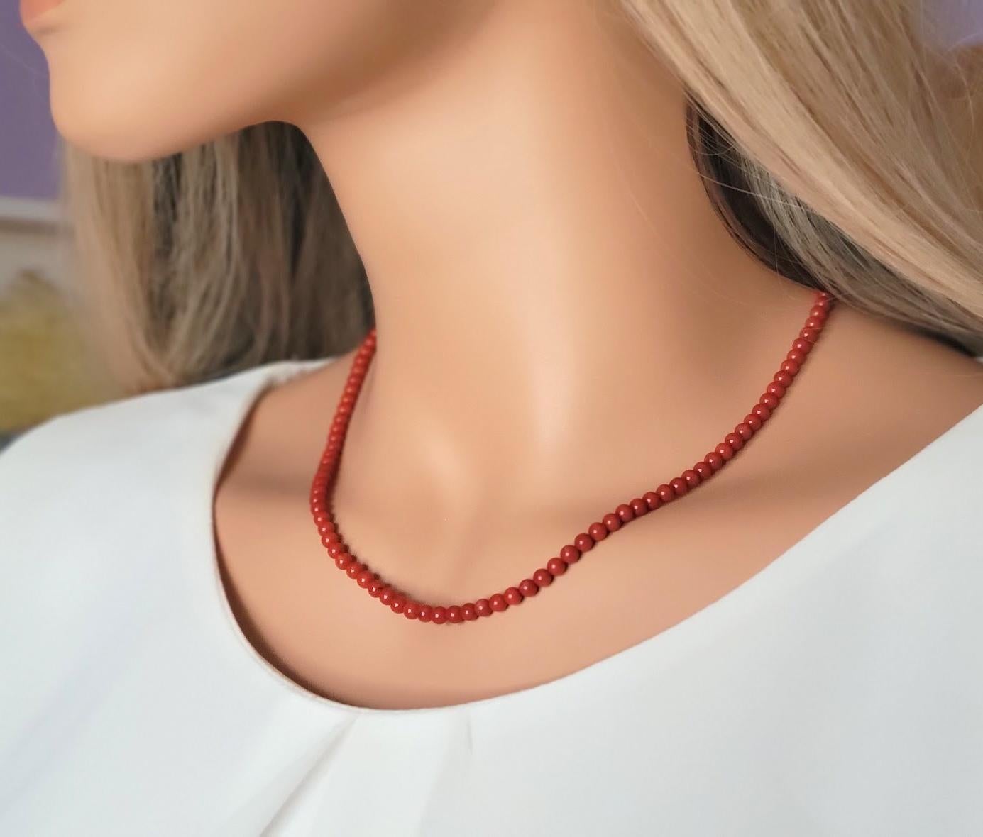 red coral necklace vintage