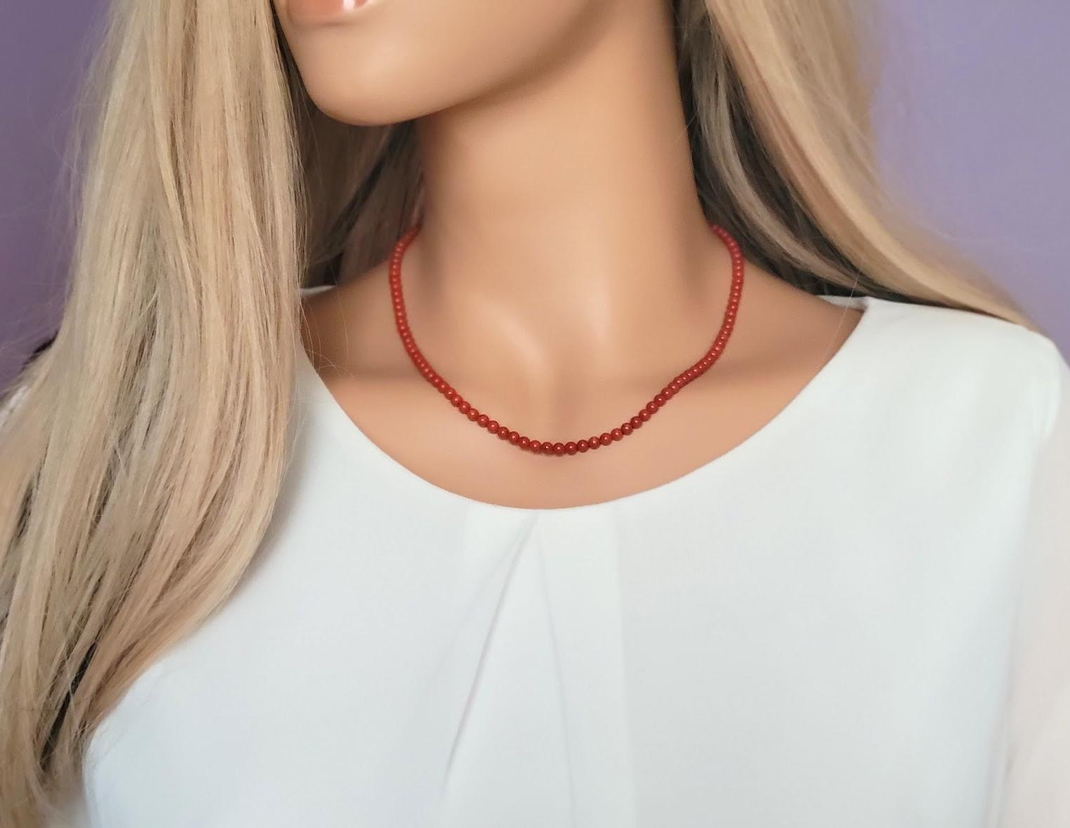 Bead Vintage Italian Coral Necklace For Sale