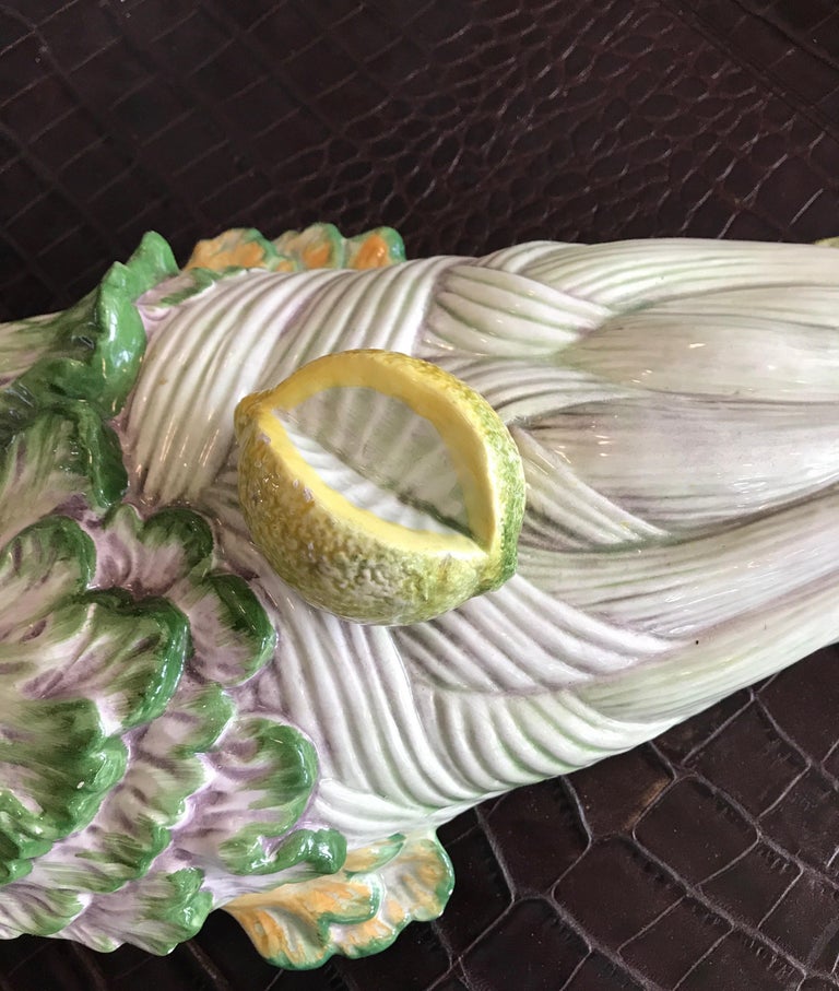 Vintage Italian Covered Fish Tureen For Sale at 1stDibs