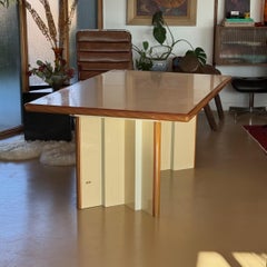 Vintage Italian cream lacquered dining table by Alf, circa 1975