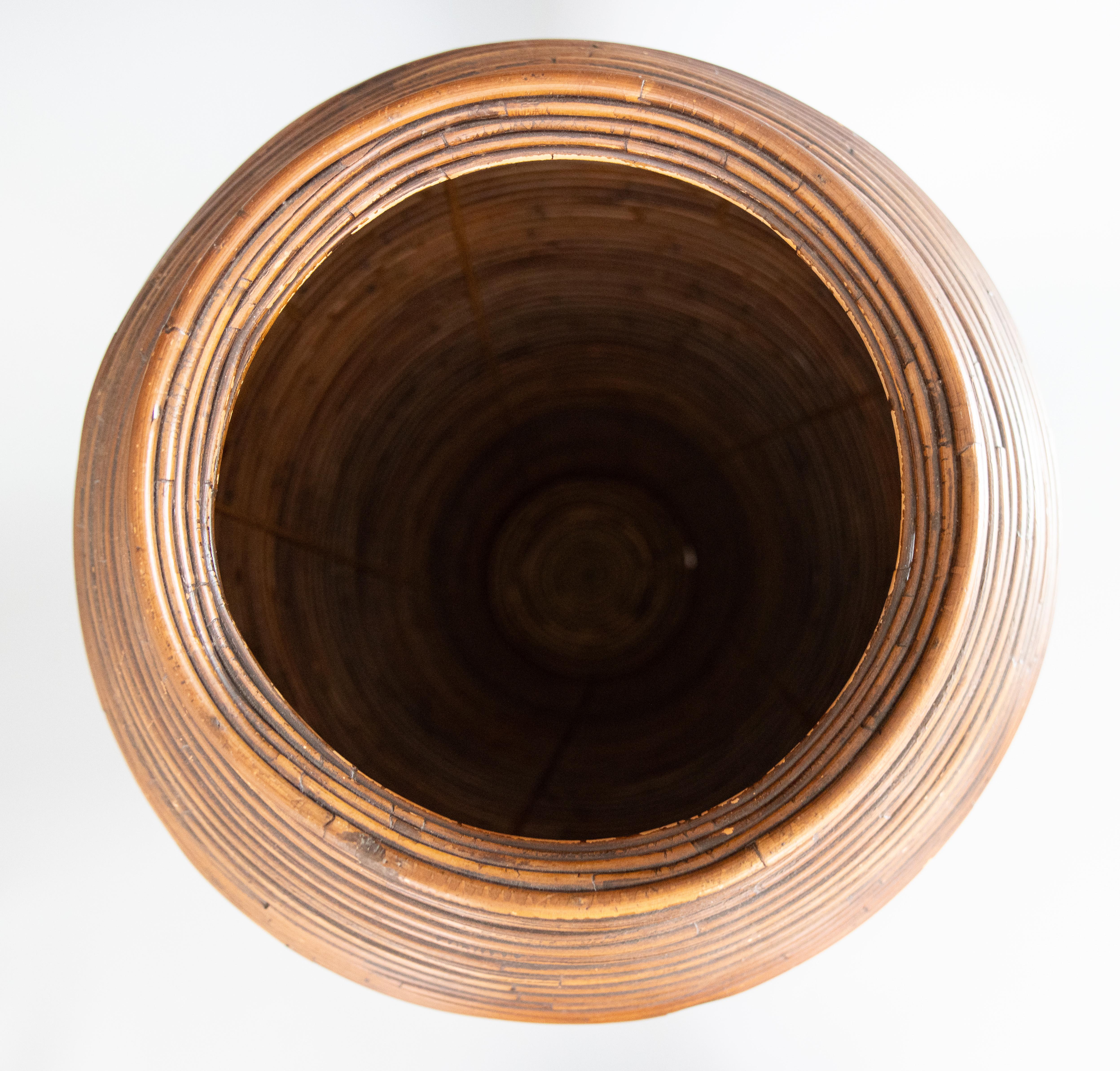 Mid-Century Italienisch Bleistift Reed Bambus Boden Vase Umbrella Stand im Zustand „Gut“ im Angebot in Pearland, TX