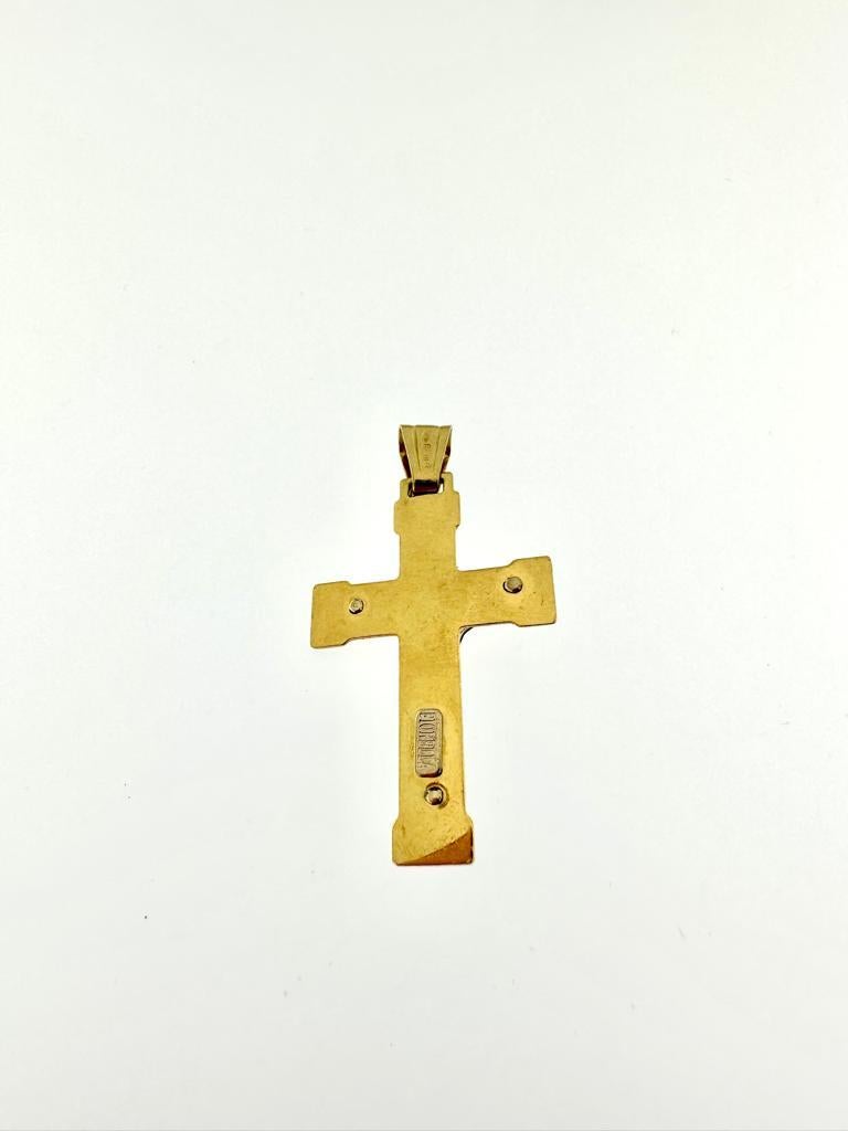 Italienisches Kruzifix aus 18 Karat Gelb- und Weißgold  (Kunsthandwerker*in) im Angebot