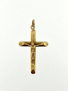 Vintage Italian Crucifix 18kt Yellow Gold