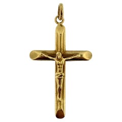 Crucifix italien vintage en or jaune 18 carats