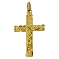 Vintage Italian Crucifix Yellow Gold 