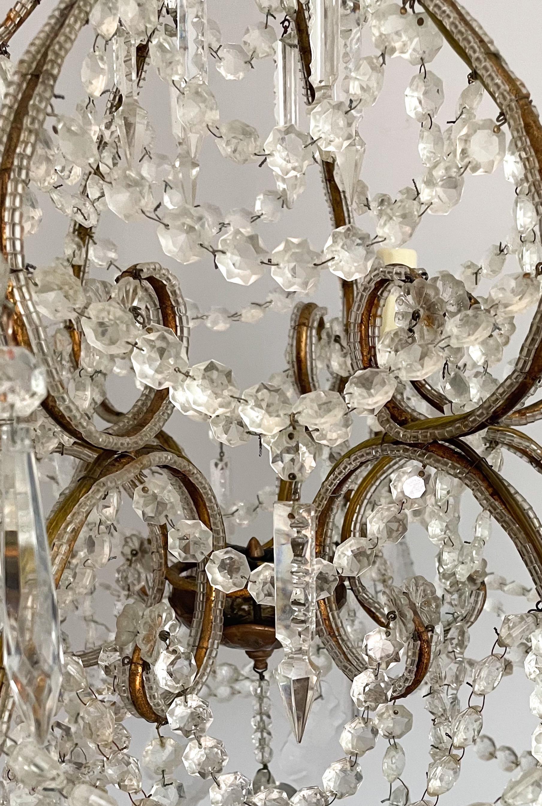 Vintage Italian Crystal Beaded Chandelier 1