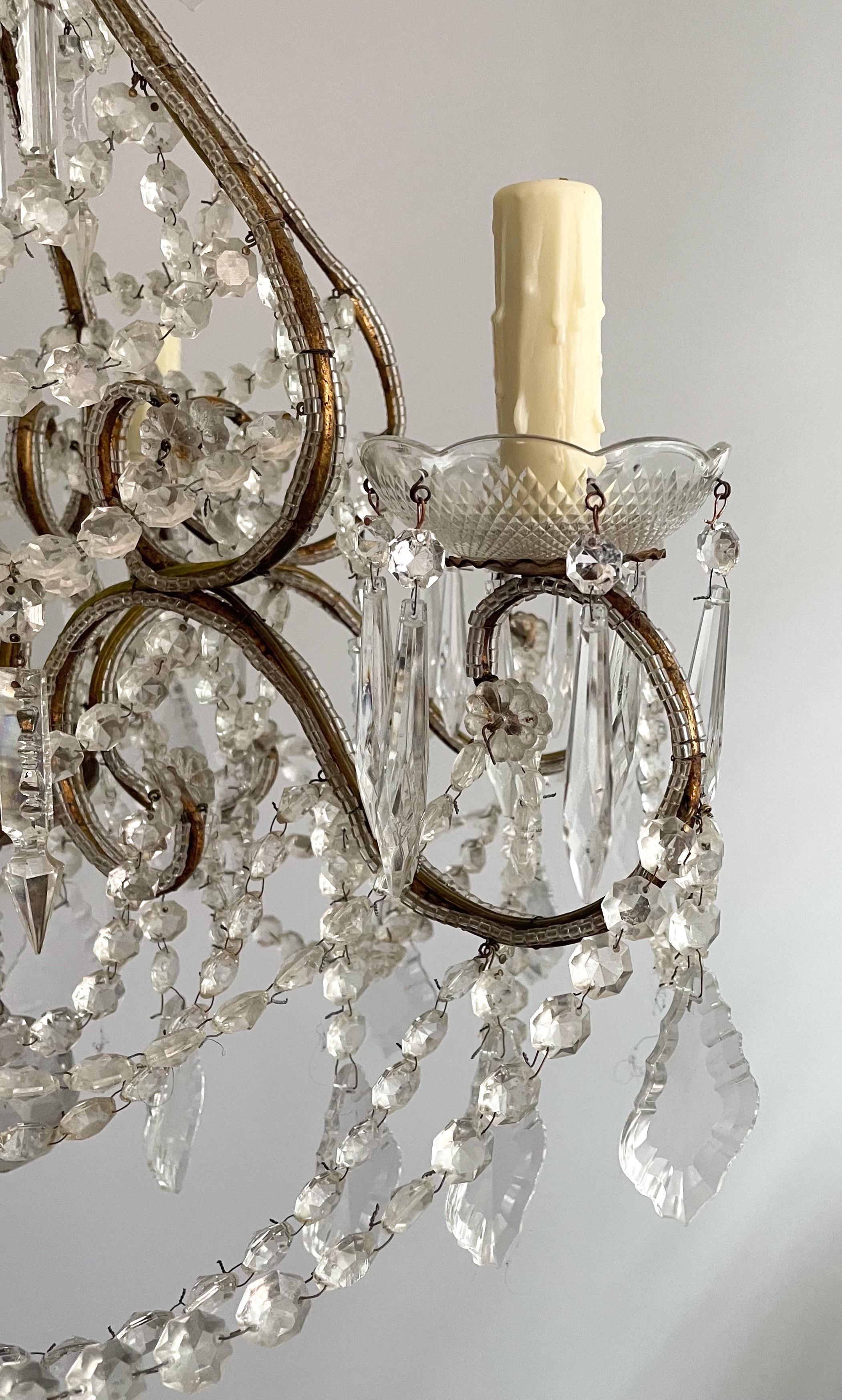 Vintage Italian Crystal Beaded Chandelier 2