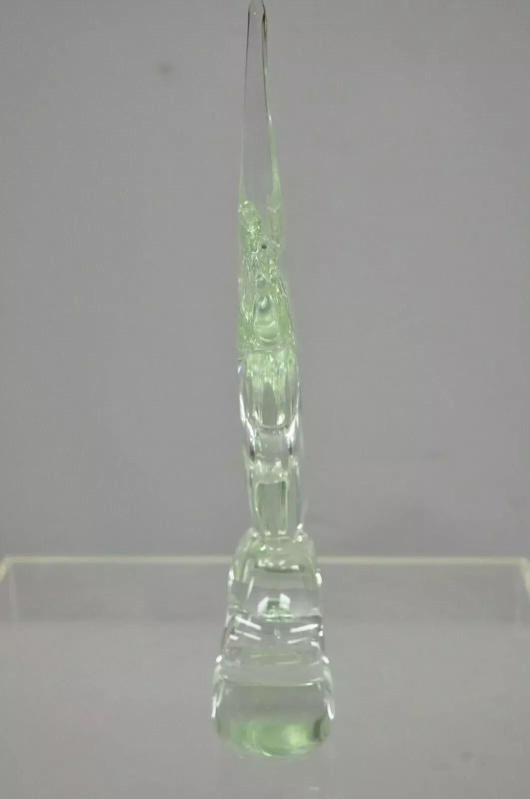 Statue de poisson abstrait italienne en cristal de 16 pouces signée à la base en vente 2