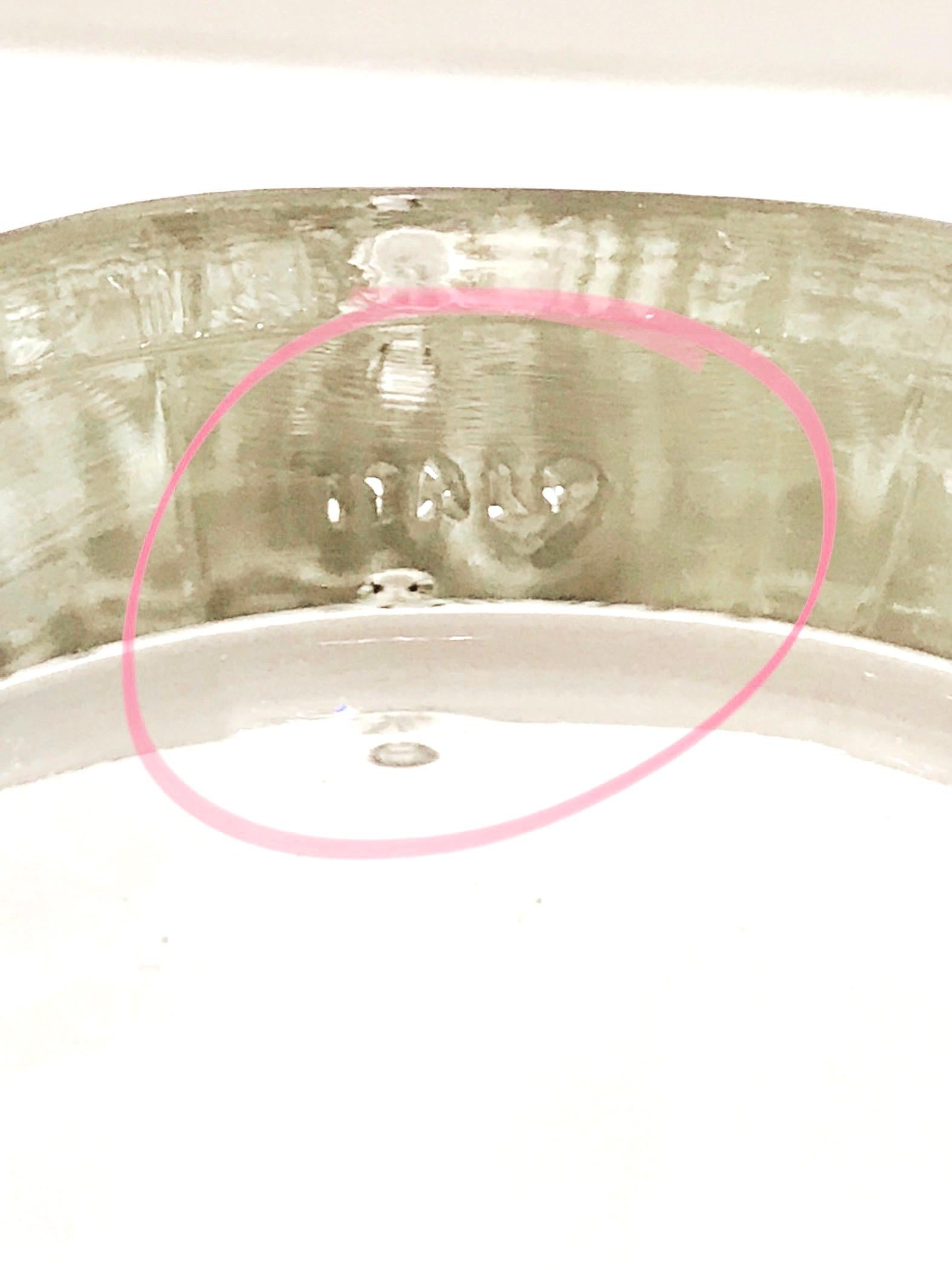 Vintage Italian Crystal Ice Bucket with Nickel Handle, 1970s 4