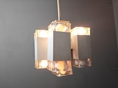 Vintage italian cubic chandelier by Gaetano Sciolari, 1970s