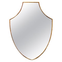 Vintage Italian Curvilinear Brass Wall Mirror 1960s