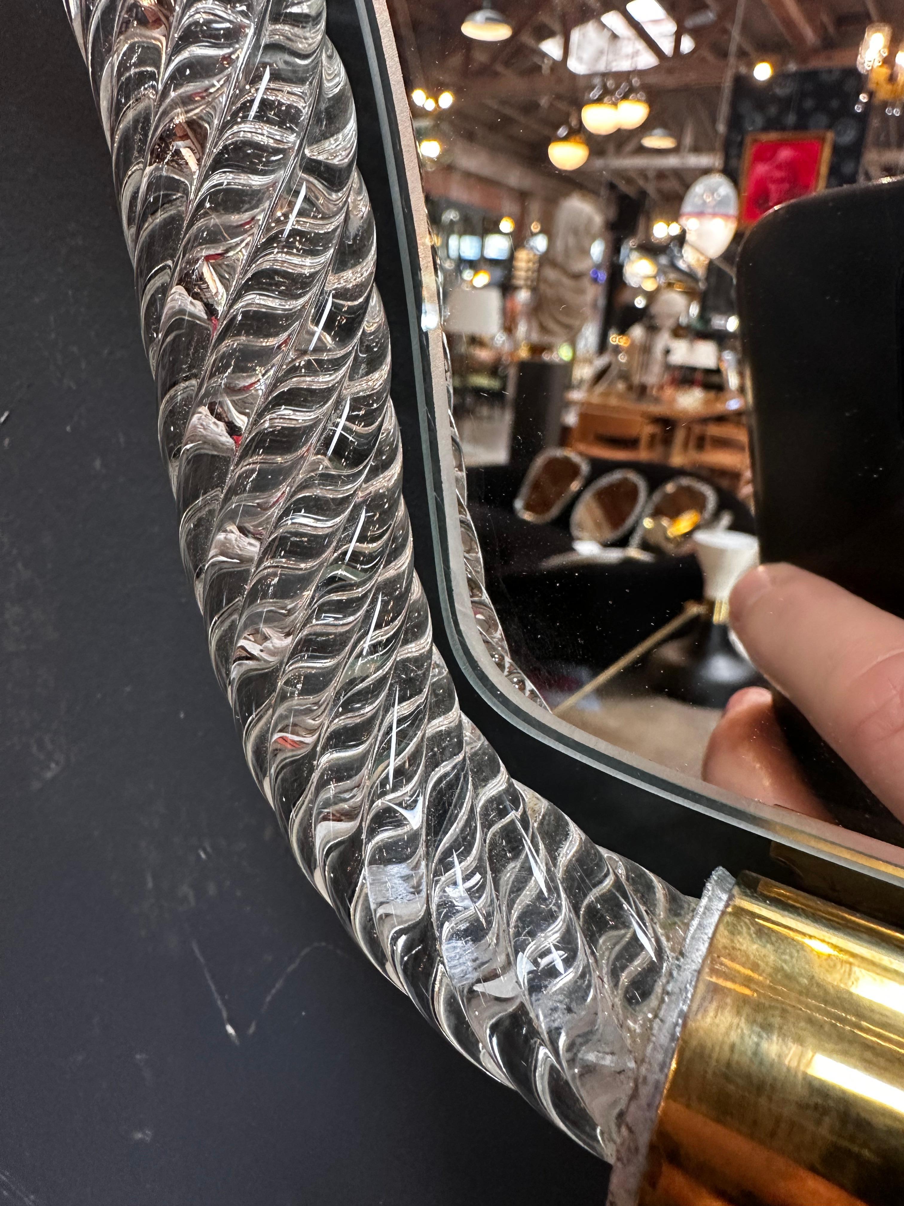 Vintage Italian Curvilinear Murano Wall Mirror 1940s In Good Condition For Sale In Los Angeles, CA