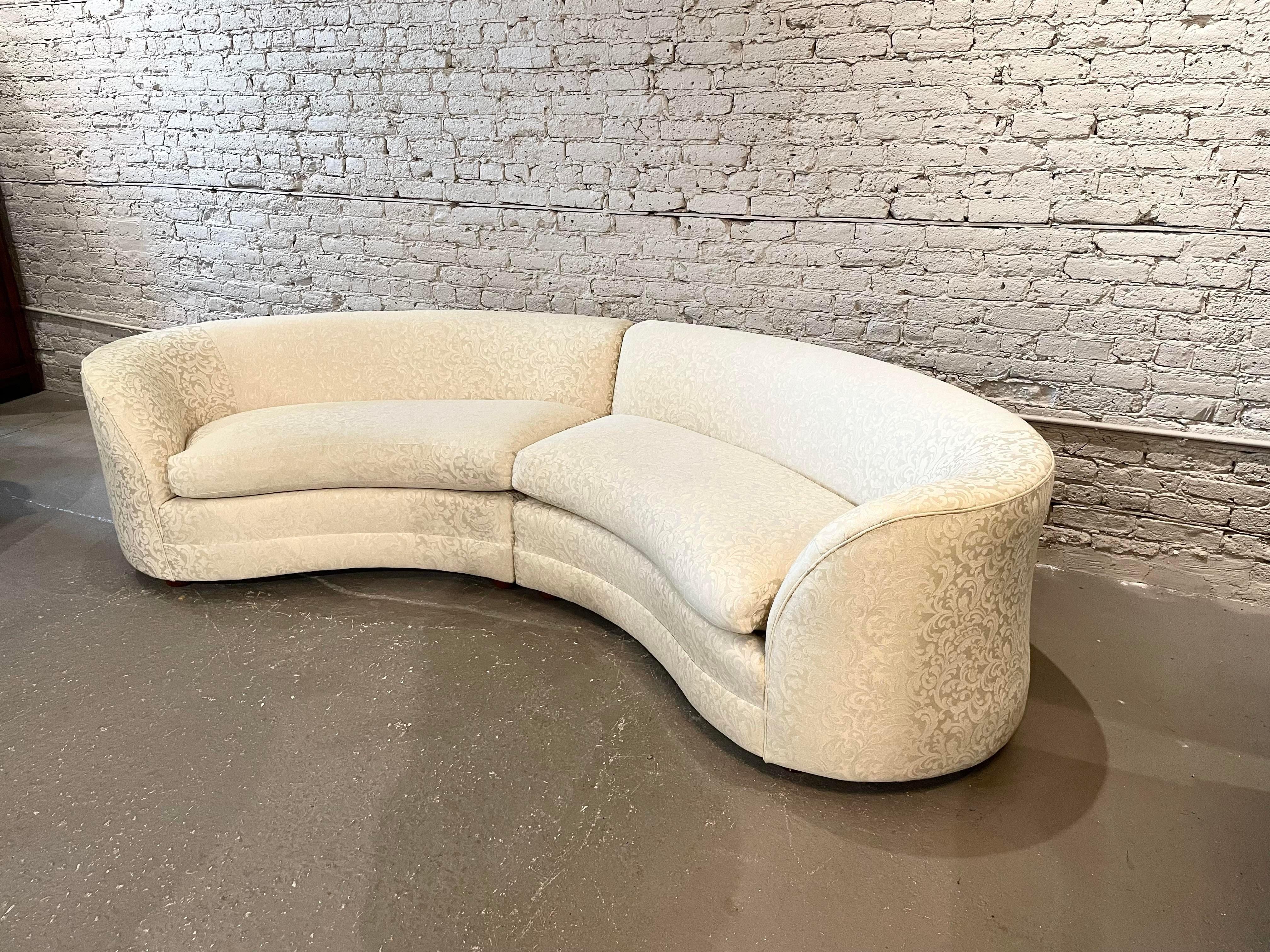 vintage curved sectional sofa