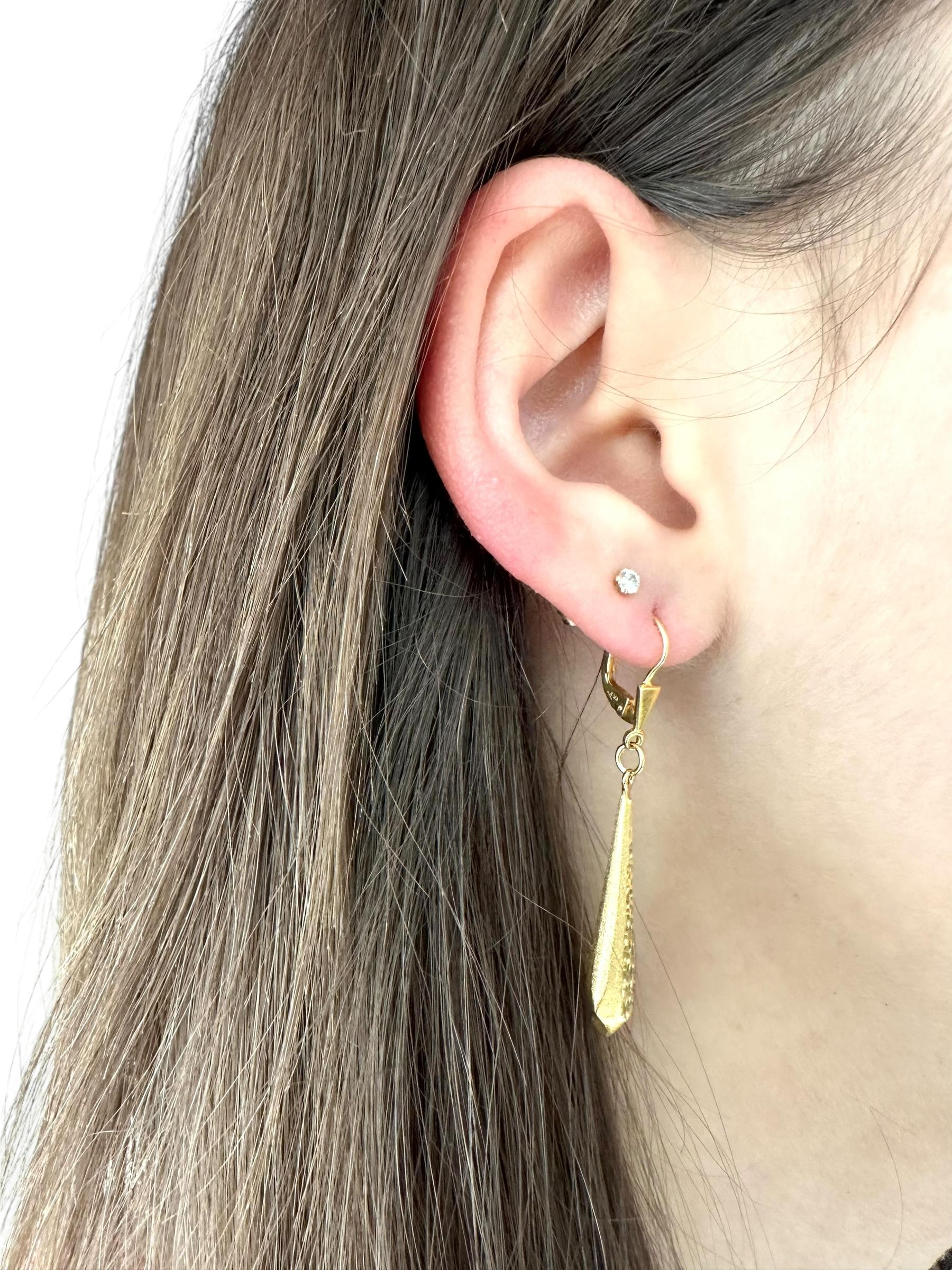 Pendientes colgantes vintage italianos Oro amarillo en Bueno estado para la venta en Esch sur Alzette, Esch-sur-Alzette