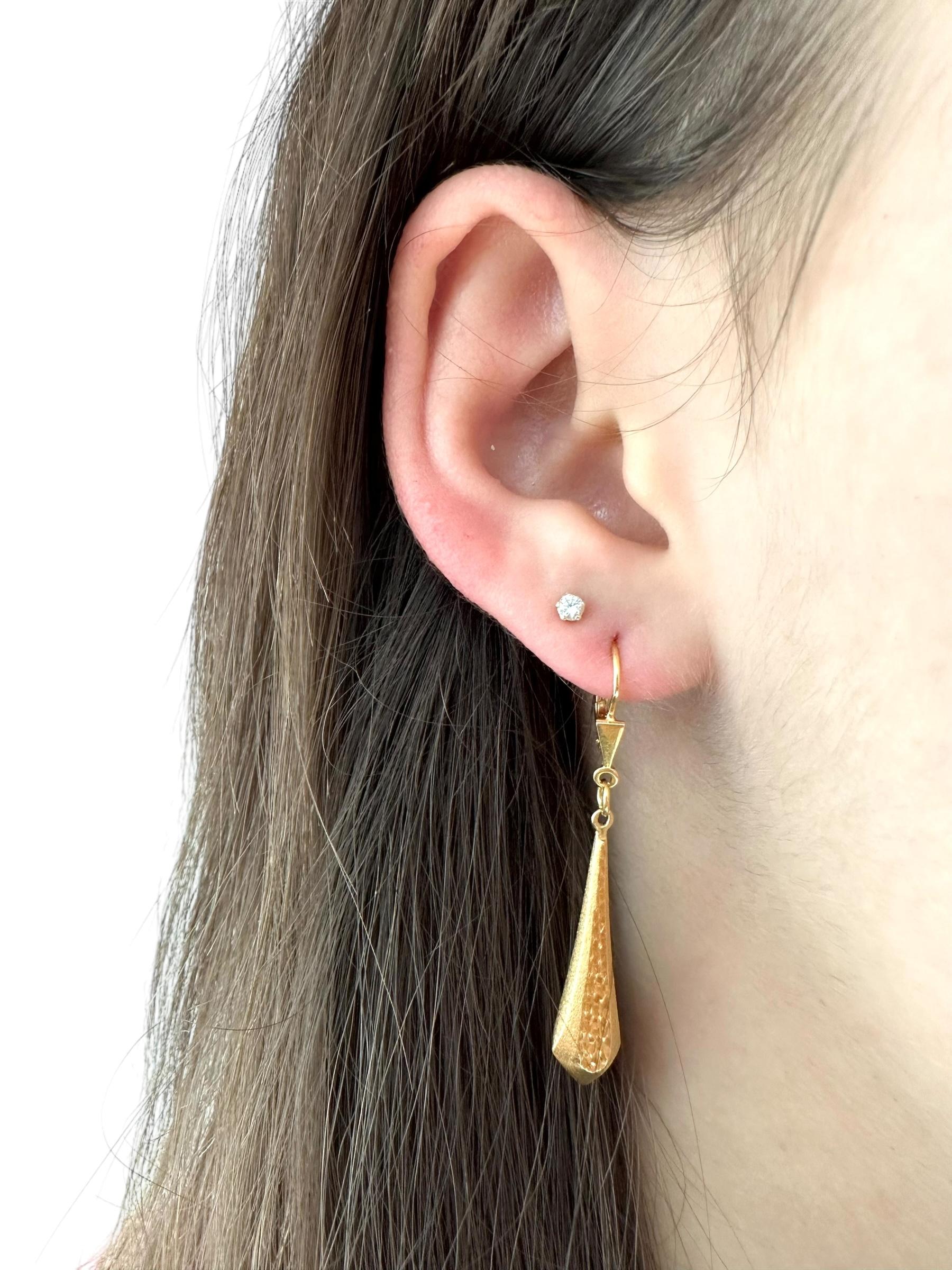 De las mujeres Pendientes colgantes vintage italianos Oro amarillo en venta