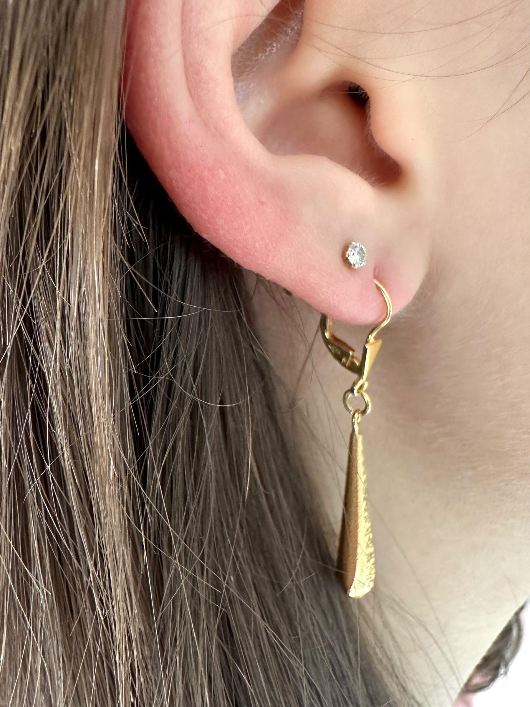 Pendientes colgantes vintage italianos Oro amarillo en venta 1