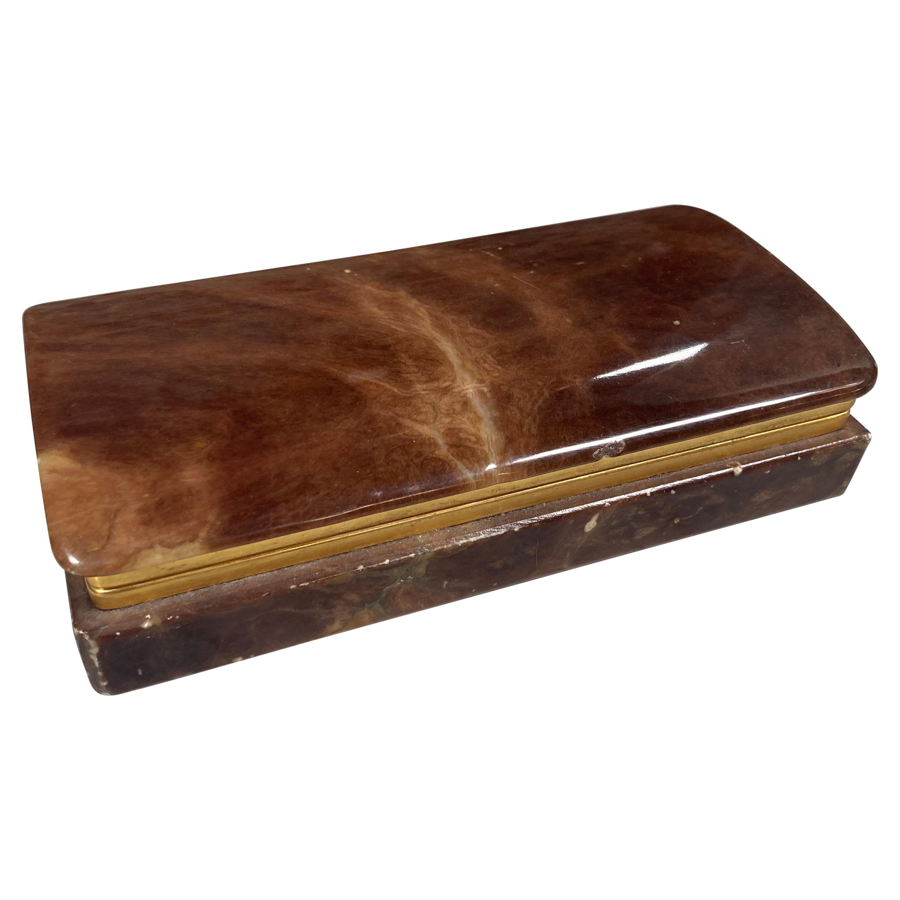 Vintage Italian Lapidary Stone Box at 1stDibs