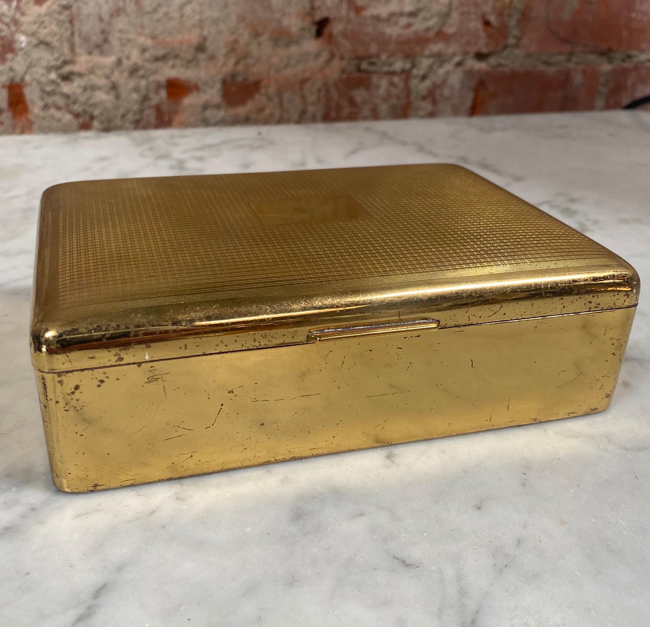 Vintage Italian decorative brass box, 1960s.