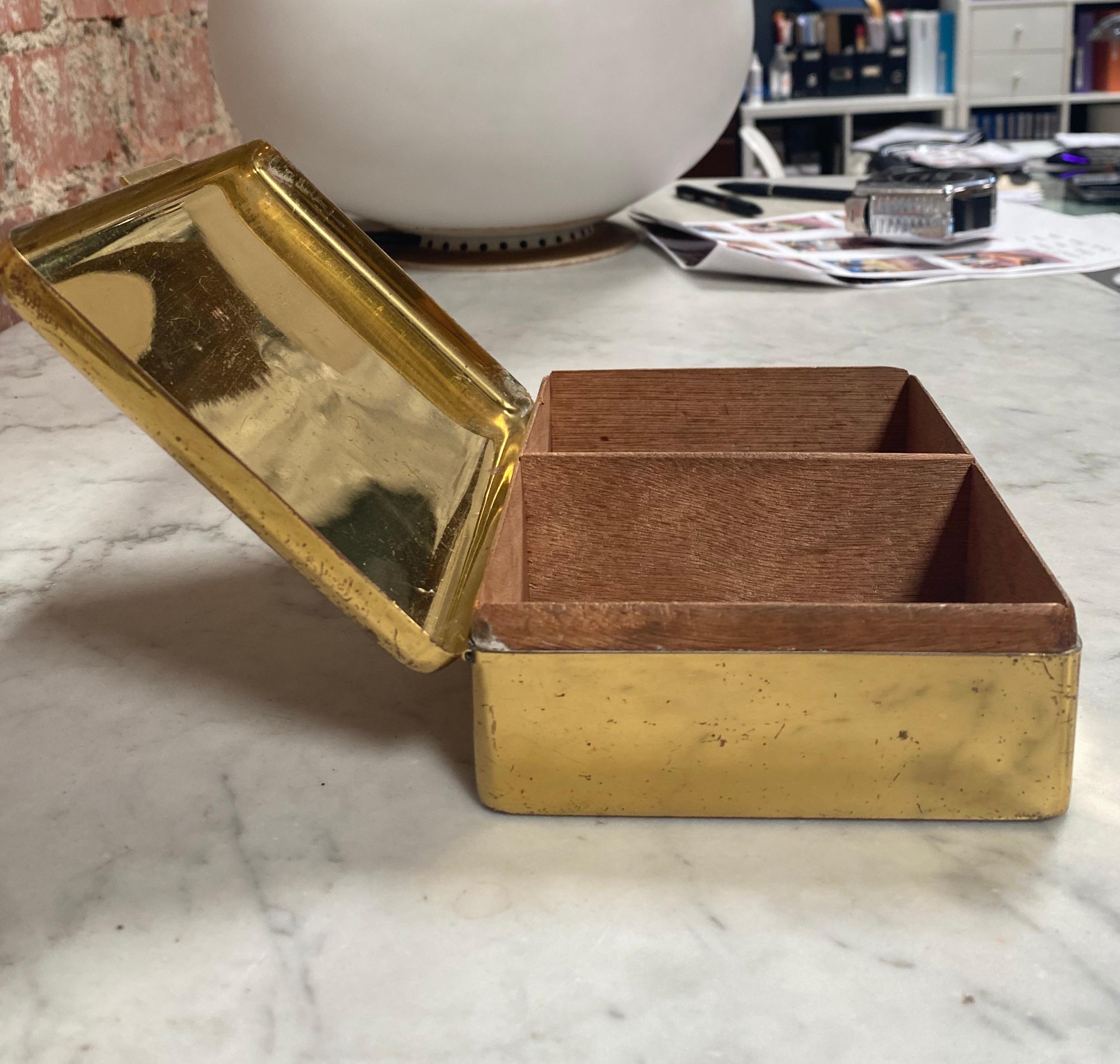 European Vintage Italian Decorative Brass Box, 1960s