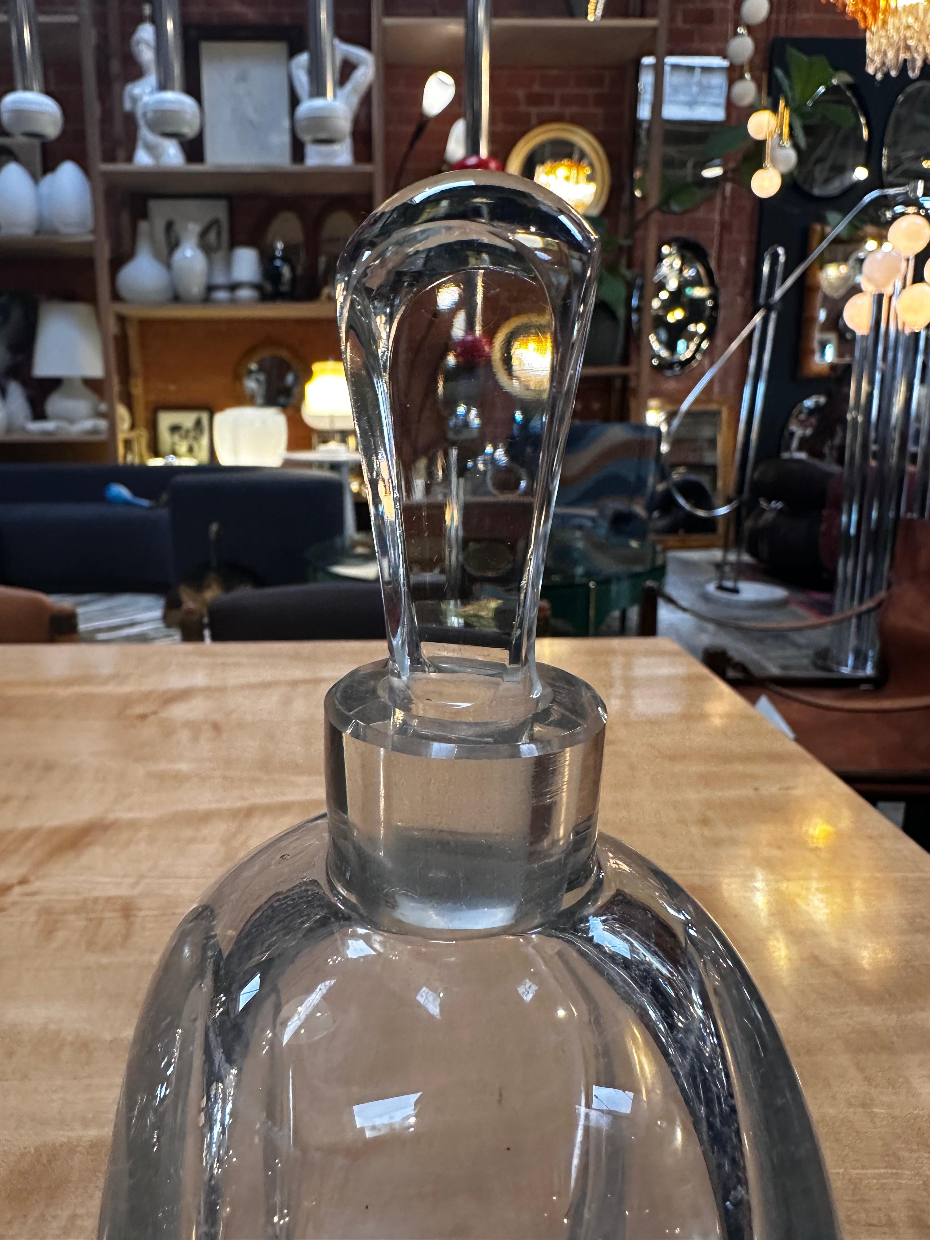 Vintage Italian Decorative Crystal Decanter 1960s In Good Condition For Sale In Los Angeles, CA