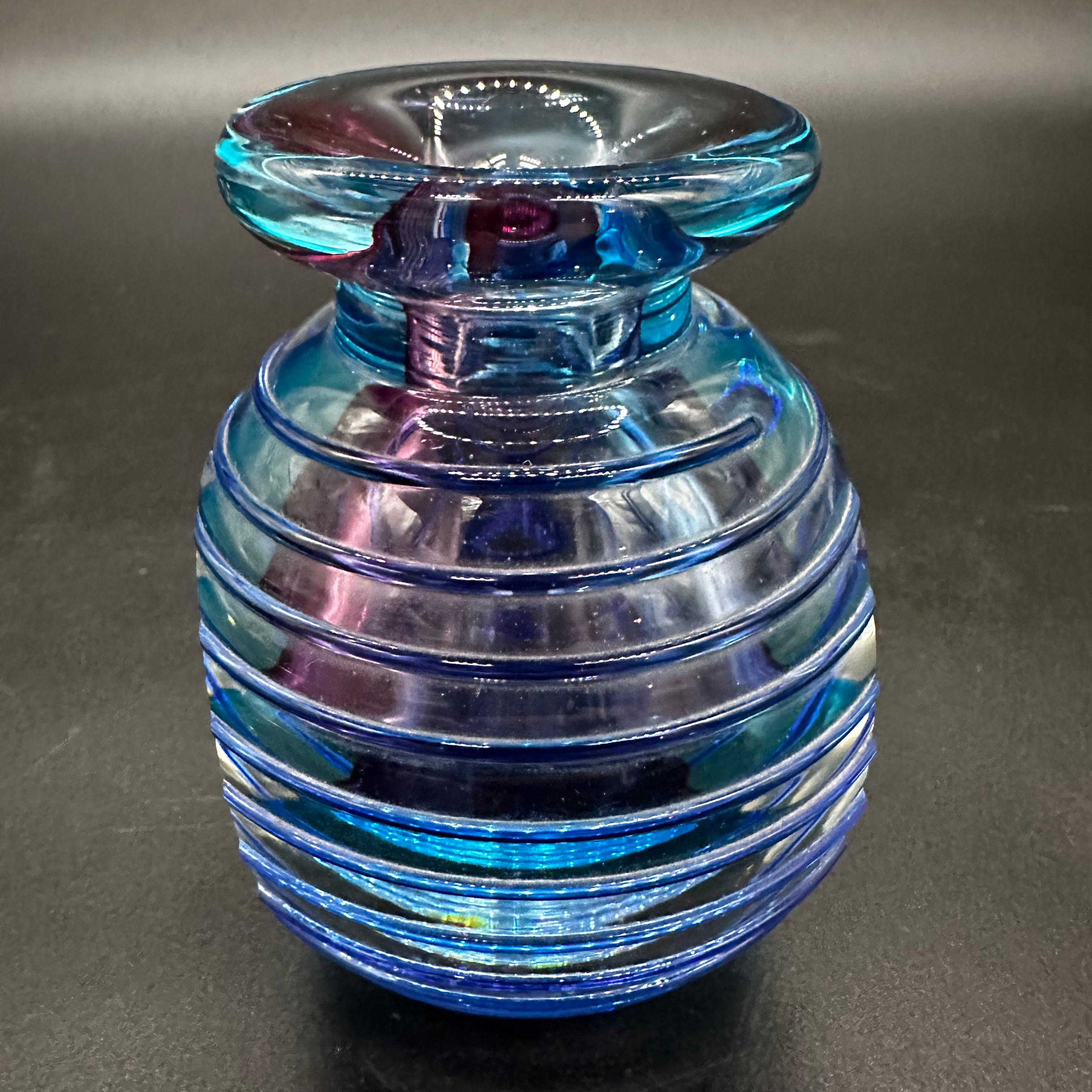 Murano Glass Vintage Italian Decorative Handmade Glass Bottle 1960s