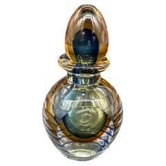 Vintage Italian Decorative Handmade Glass Bottle 1960s
