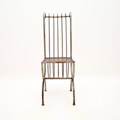 Silla auxiliar de hierro decorativa italiana vintage de S. Salvadori