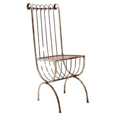 Vintage Italian Decorative Iron Side Chair by S. Salvadori