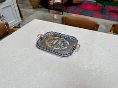 Vintage Italian Decorative Murano and Mirror Tray 1950