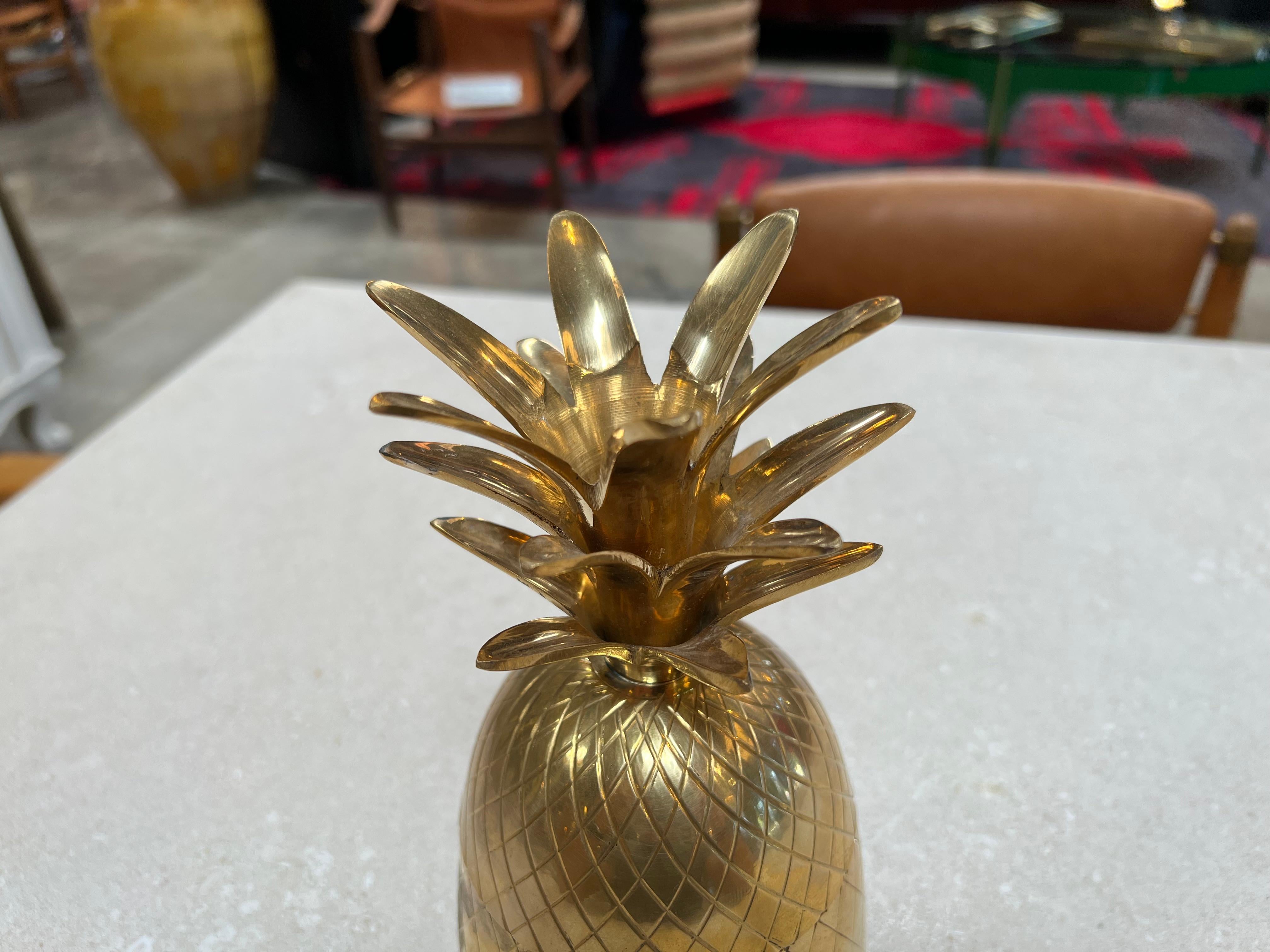 Vintage Italian Decorative Pineapple Brass Box 1970 1