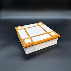 Vintage Italian Decorative Square Wood Box 1970s