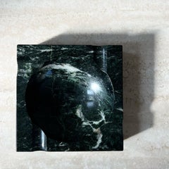 Vintage Italian Deep Green Marble Ashtray, 1960s
