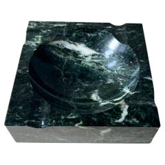 Vintage Italian Deep Green Marble Ashtray, 1960s