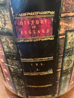 Vintage Italian Demi Lune Decoupage Waste Basket