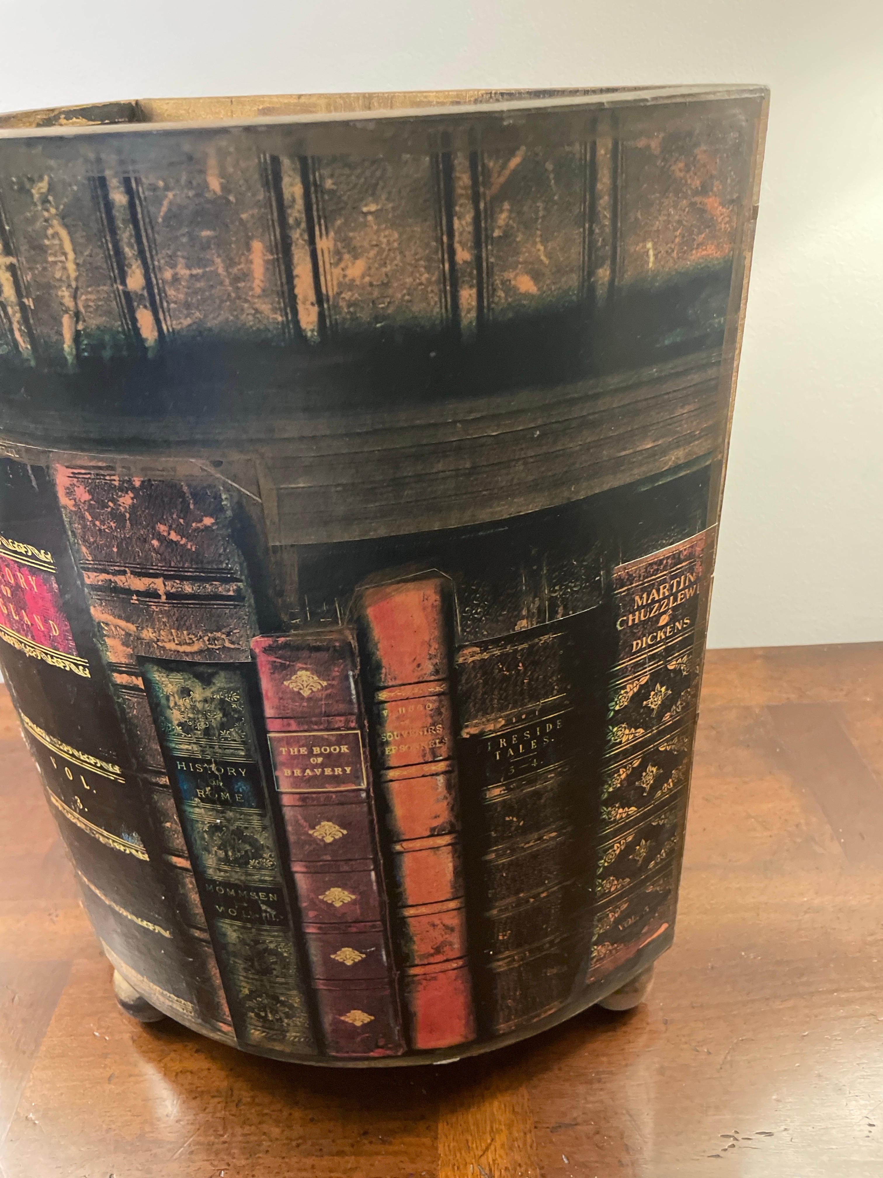 Legno Cestino Demi Lune Decoupage italiano d'epoca in vendita