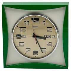 Vintage Italian Design Clock with Flip Calendar - Space Age 60s 70s Decor