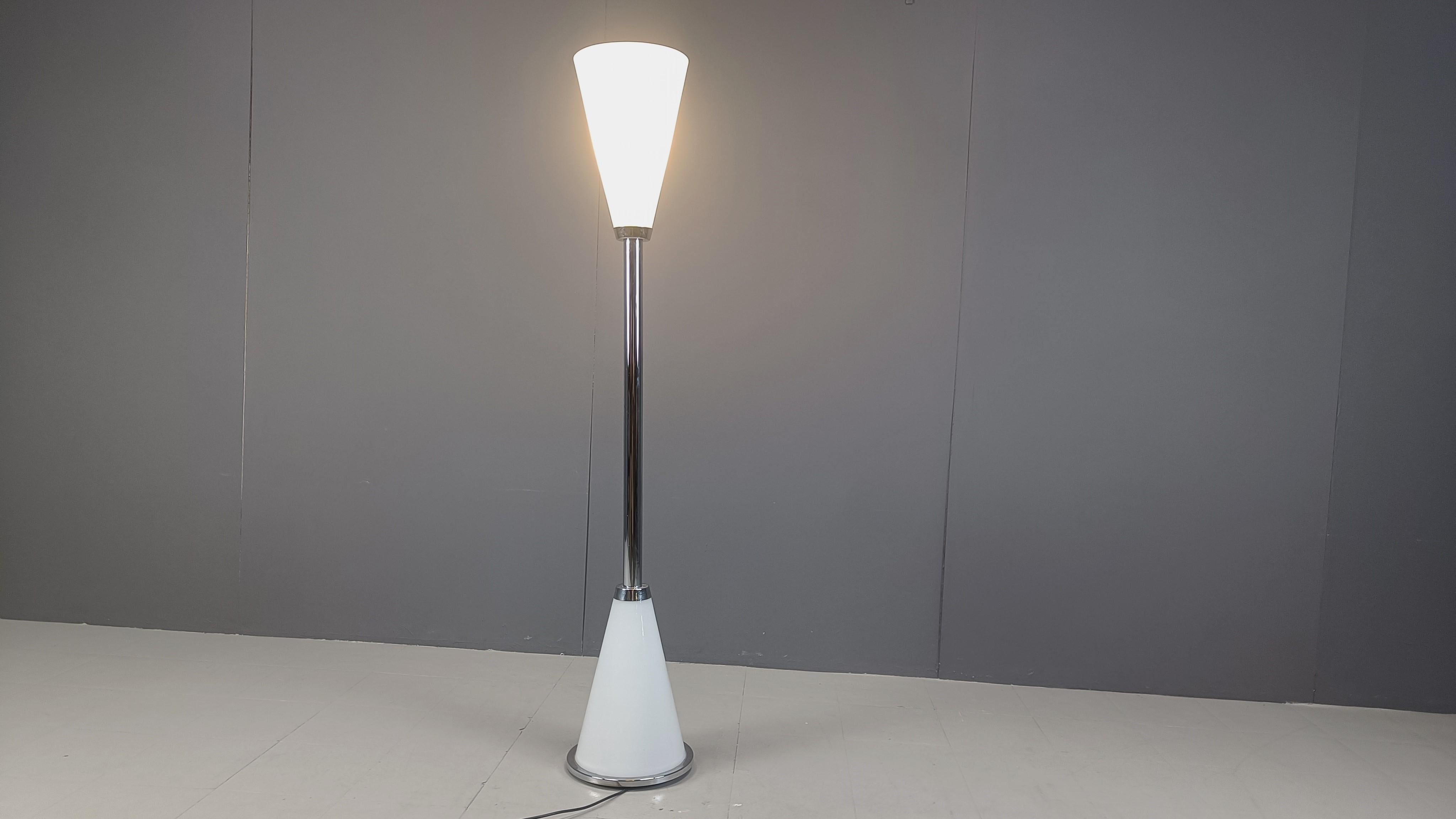 Glass Vintage italian design floor lamp, 1990s For Sale
