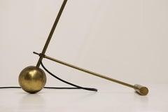 Vintage Italian Design Floor Lamp Brass Yellow Diabolo 1950 Stilnovo Style