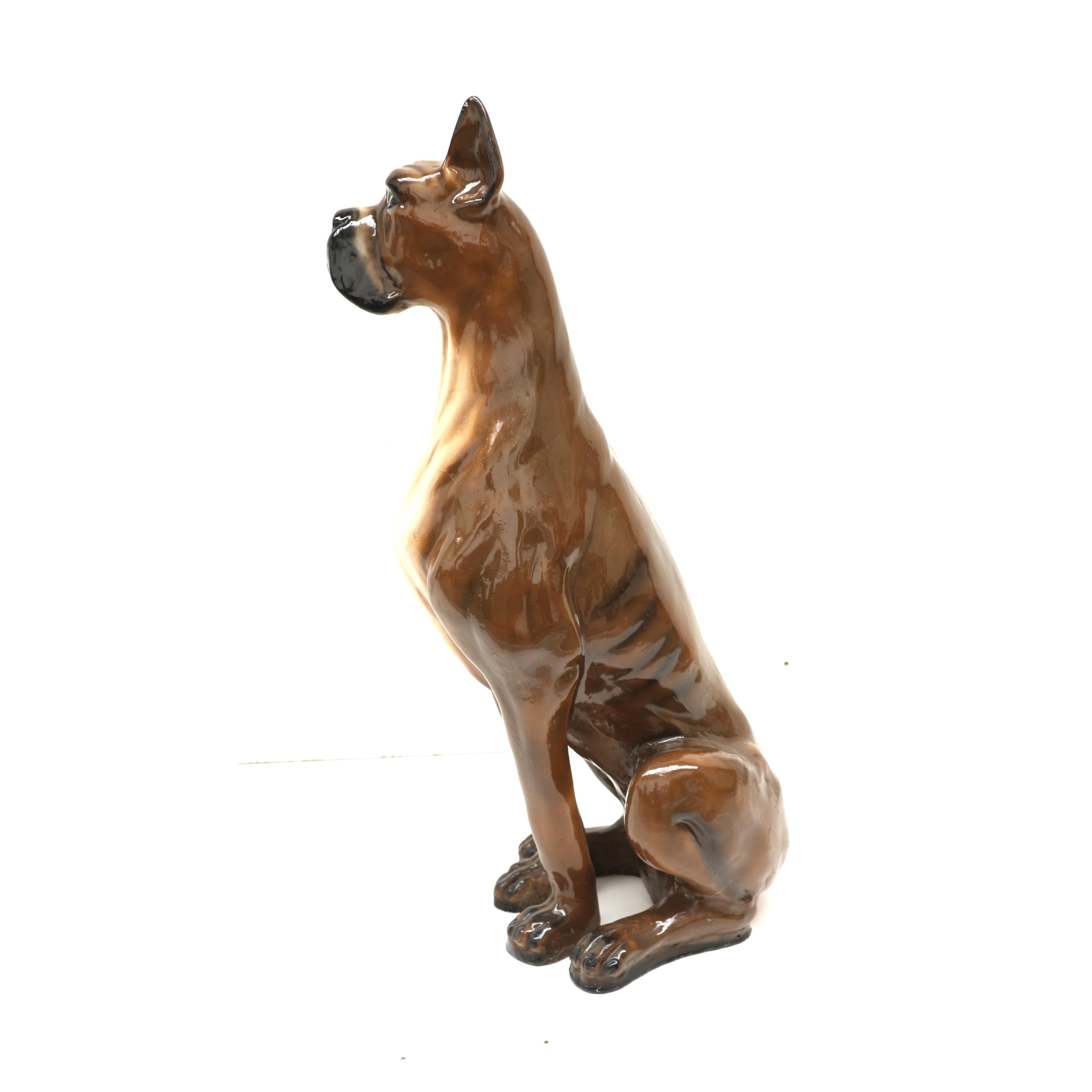 Ceramica Cane in ceramica vintage dal design italiano dipinto a mano in vendita