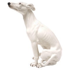 Cane in ceramica vintage dal design italiano dipinto a mano