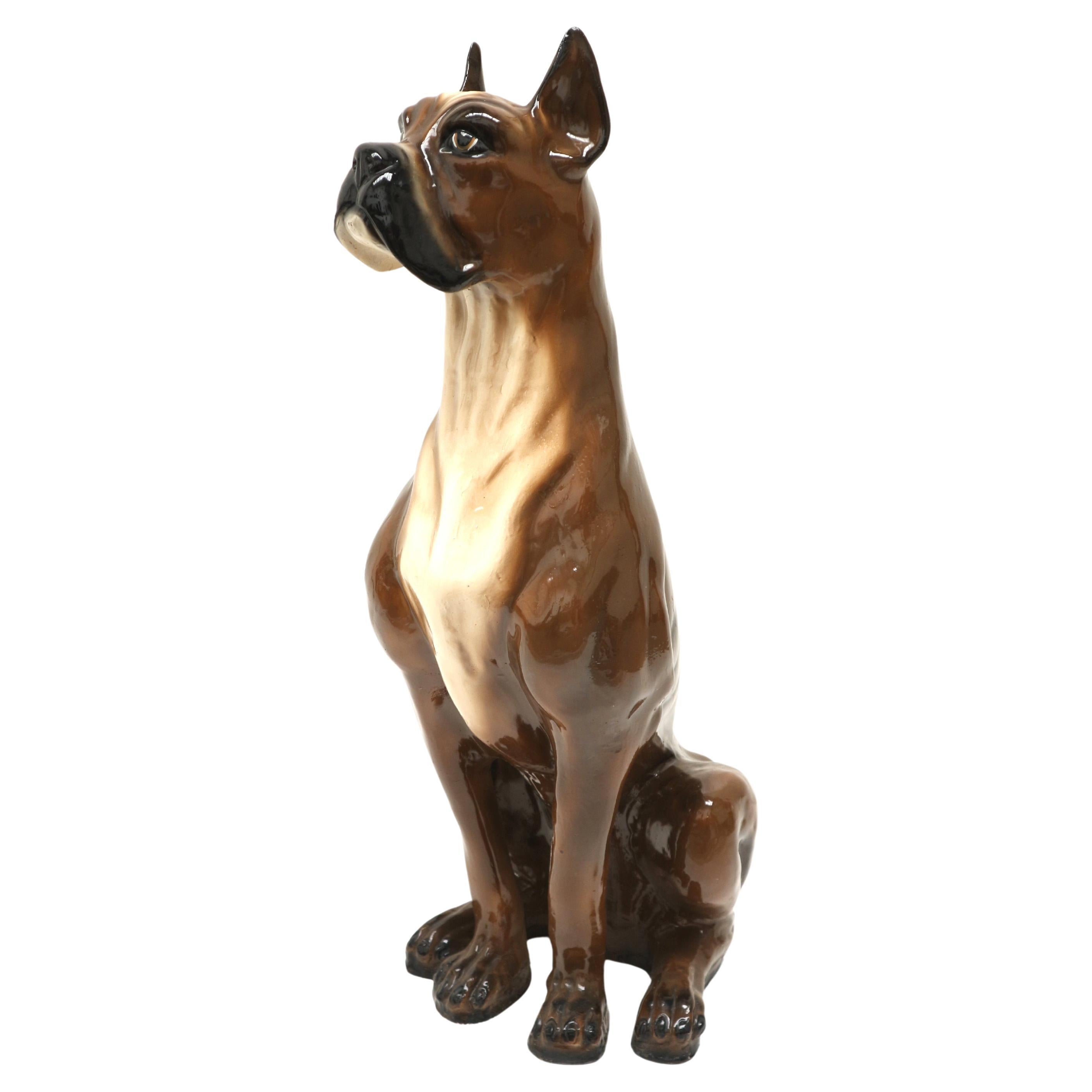 Perro de cerámica vintage de diseño italiano pintado a mano