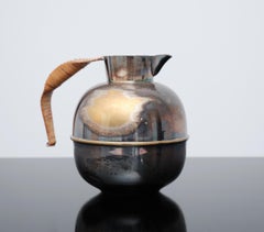 Italienisches Vintage-Design: Krug aus Messing und Rattan von Bossi aus der Mitte des Jahrhunderts