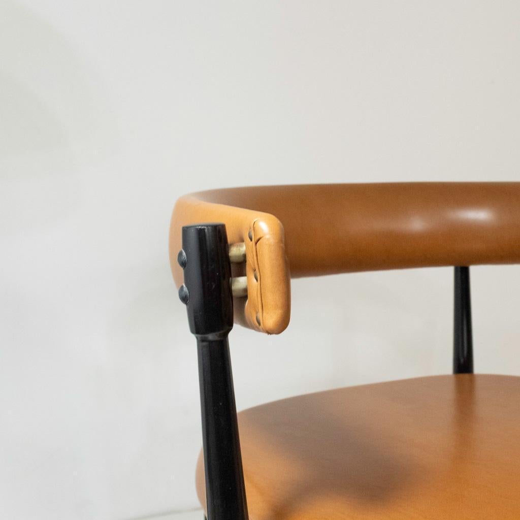 Vintage Italian Design Bürostuhl, Design Flam Sansoni für A. Dal Vera e Figli (Kunstleder) im Angebot