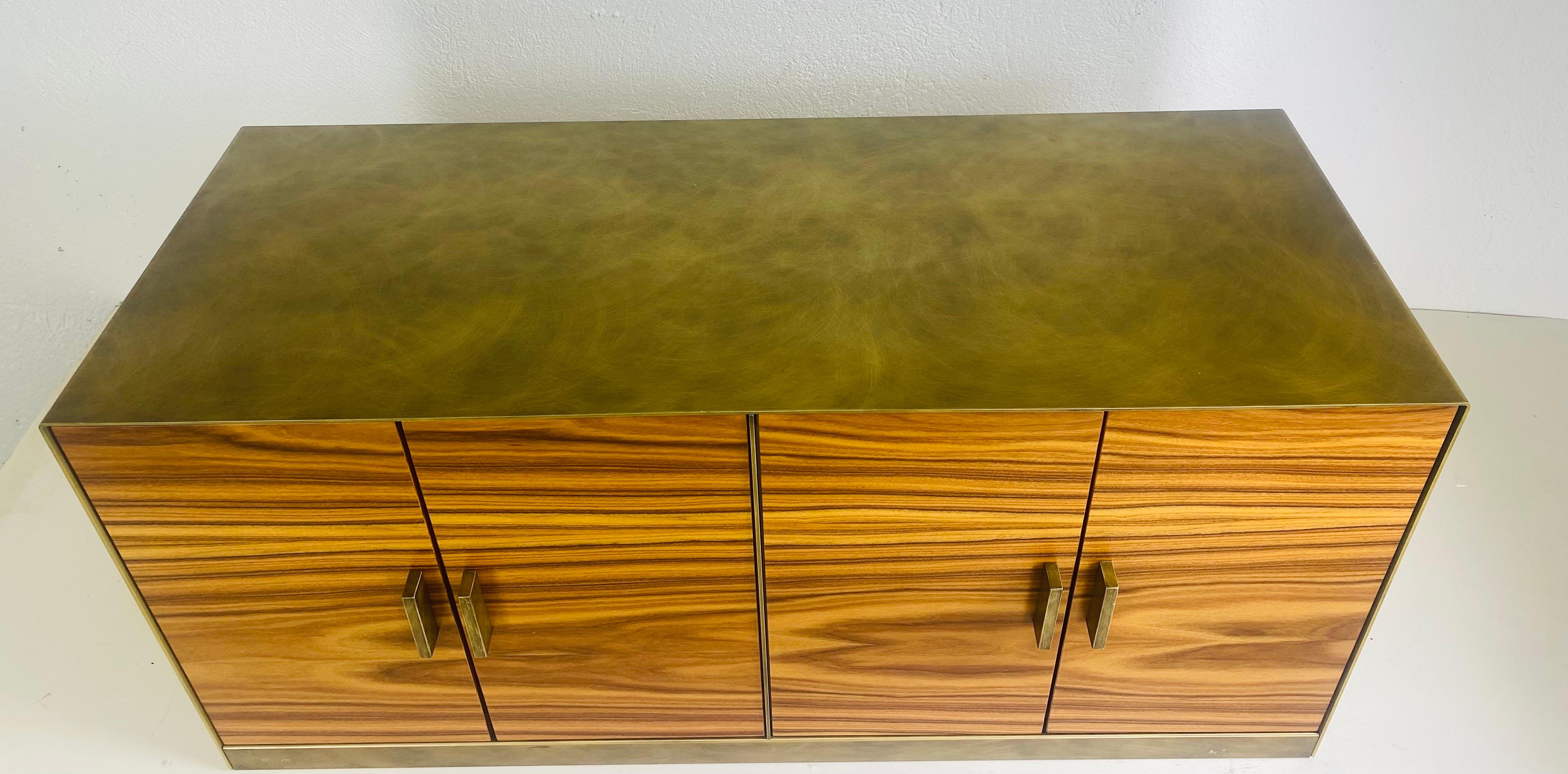 Vintage Italian design zebrawood waterfall chest For Sale 3