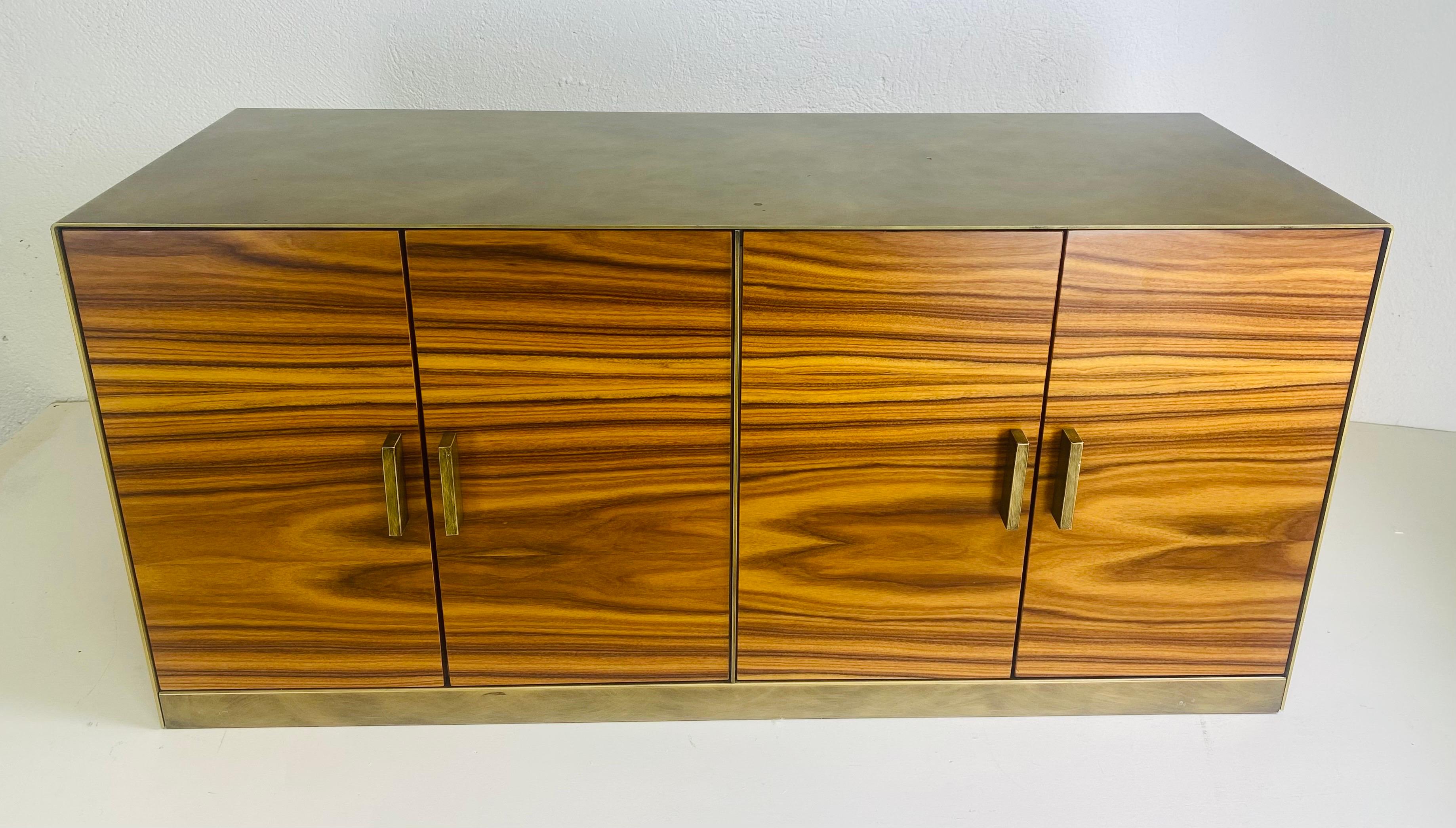 Vintage Italian designed zebra wood waterfall chest For Sale 3