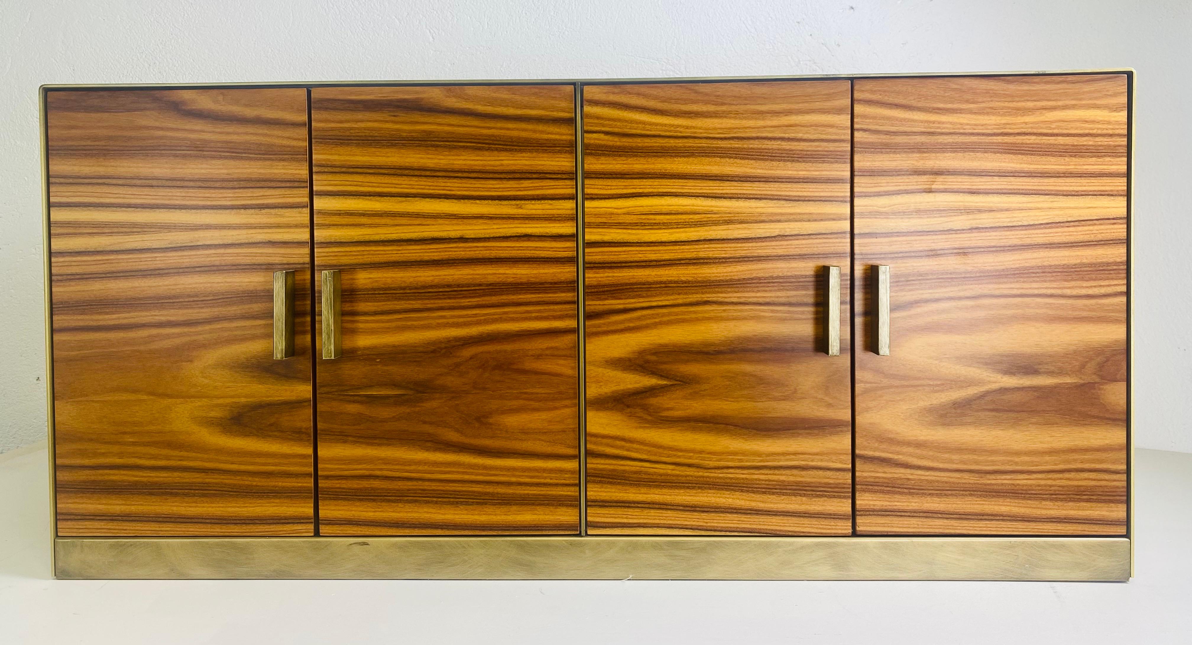 Late 20th Century Vintage Italian designed zebra wood waterfall chest For Sale