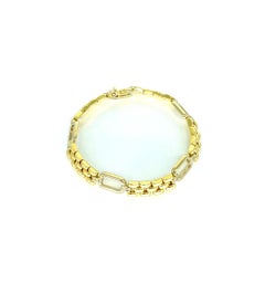 Italian Designer Fancy Link Bracelet 18k Gold