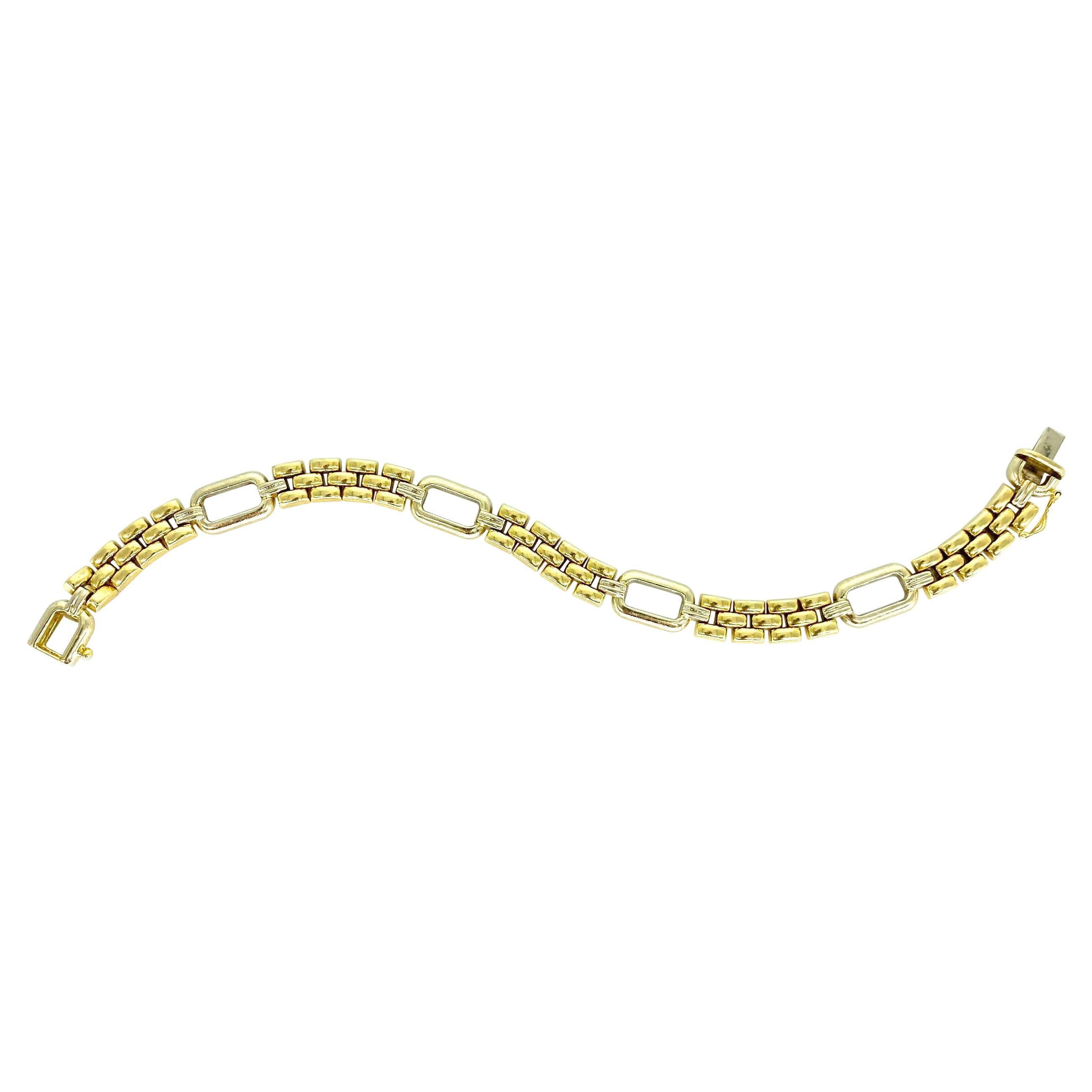 Italian Designer Fancy Link Bracelet 18k Gold