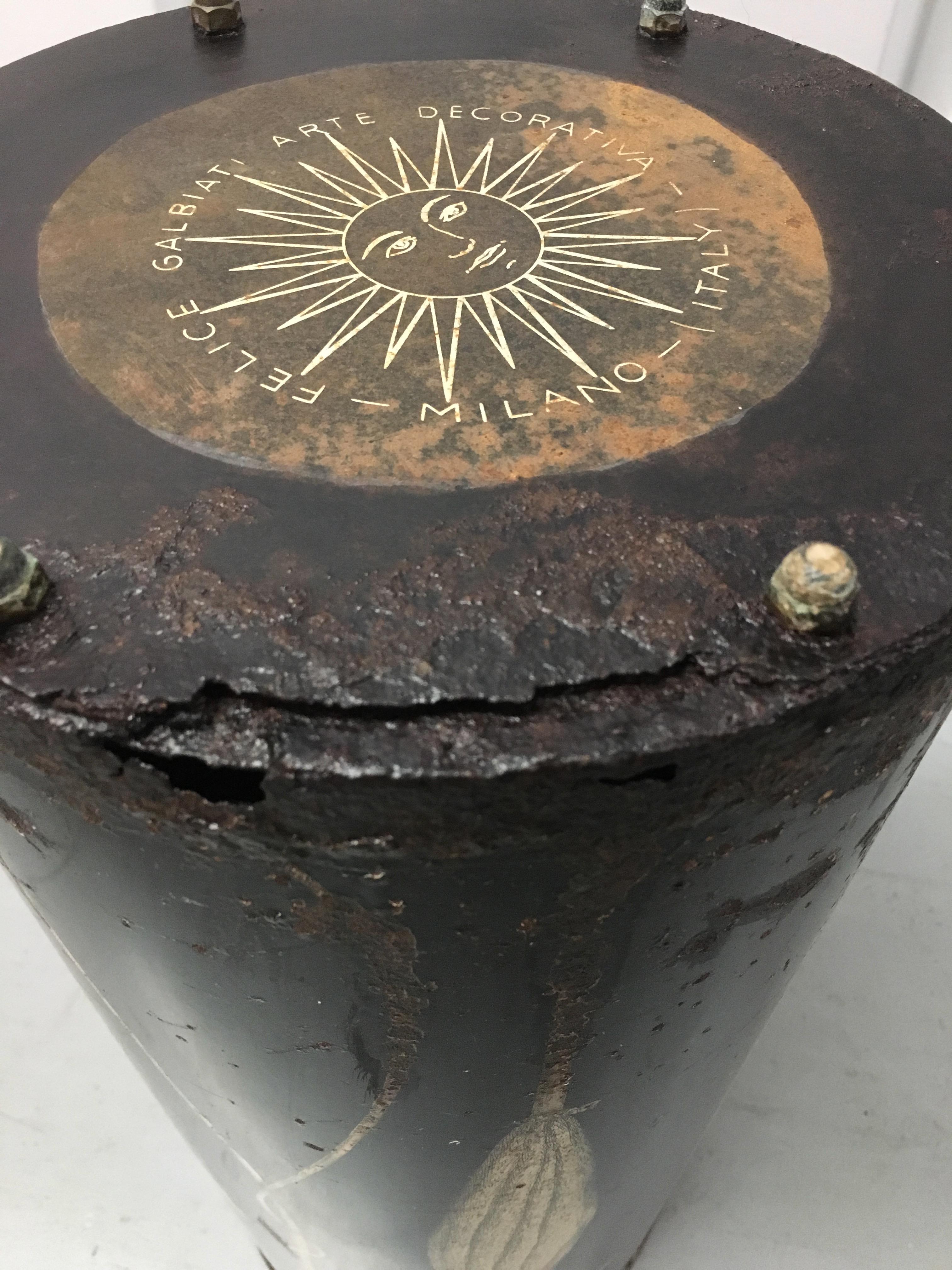 Vintage Italian Designer Felice Galbiati Toleware Umbrella Stand, circa 1950s For Sale 2